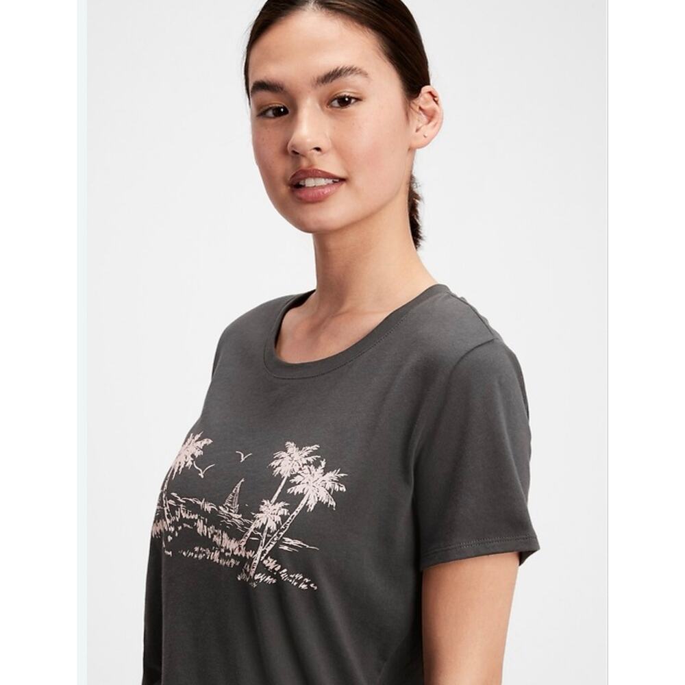 Gap Factory "Forever Favorite" charcoal graphic tropical beach T-shirt Size XXL